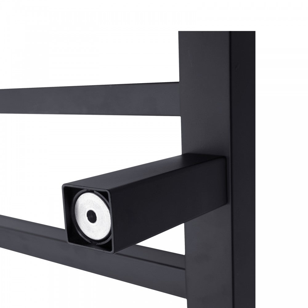 6 BAR SQUARE HEATED TOWEL RAIL 800H*600W*120D- MATTE BLACK