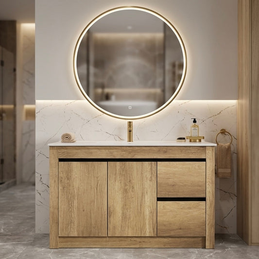 BC7 1200MM PLYWOOD FLOOR STANDING VANITY SINGLE BASIN| ANTIQUE OAK