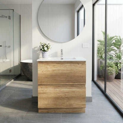 750MM PLYWOOD FLOOR STANDING VANITY LX75 WITH CERAMIC TOP