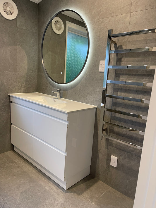 1200MM POLO GLOSS WHITE PLYWOOD FLOORSTANDING VANITY SINGLE BASIN
