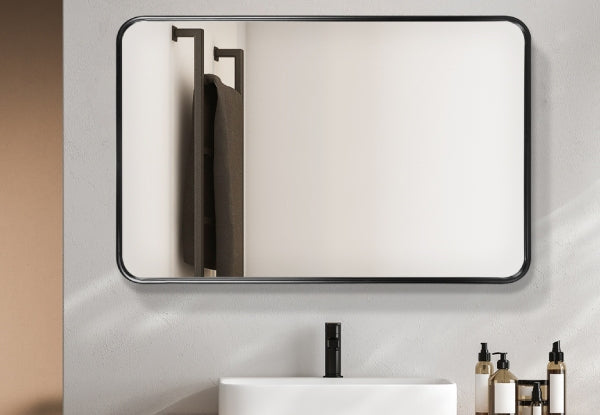 1200x800MM SERAPHINE BLACK ALUMINIUM FRAMED MIRROR DN - The Tile Collection™