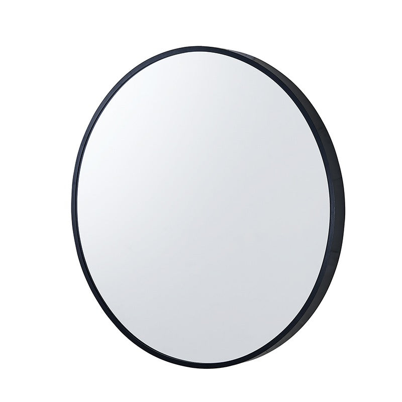 800MM SERAPHINE BLACK ALUMINIUM FRAMED ROUND MIRROR DN - The Tile Collection™