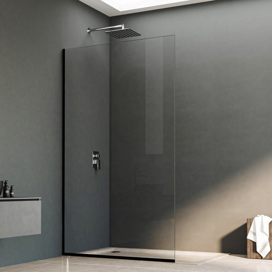 WALK IN SHOWER PANEL | MATTE BLACK | 900MM