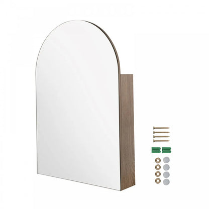 ARCH MIRROR CABINET - NATURAL OAK 610X900MM