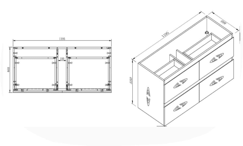 1200MM NELSON GLOSS WHITE PLYWOOD WALL HUNG VANITY SINGLE BASIN