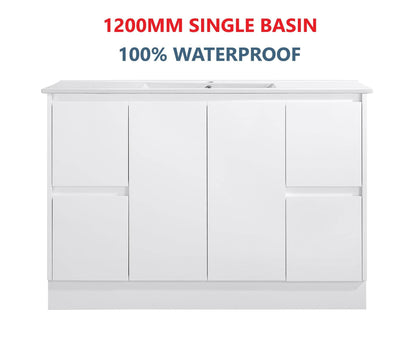 1200mmWhite Floostanding Vanity 100% Waterproof - The Tile Collection™