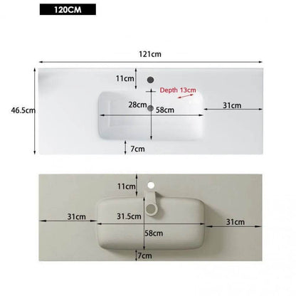 1200MM FLUTED WHITE PLYWOOD FLOORSTANDING VANITY WITH SINGLE BASIN CERAMIC TOP - The Tile Collection™