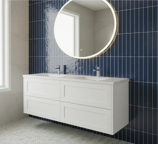 HAMPTON WALL HUNG VANITY | 1500MM | SHAKER STYLE | PLYWOOD | SINGLE BASE CABINET ONLY - The Tile Collection™