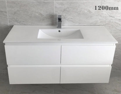 NELSON WALL HUNG VANITY | 1200MM | GLOSS WHITE | PLYWOOD| SINGLE BASIN - The Tile Collection™