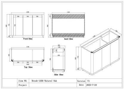 1200MM BROOK CURVED FLOORSTANDING VANITY | HONEY OAK