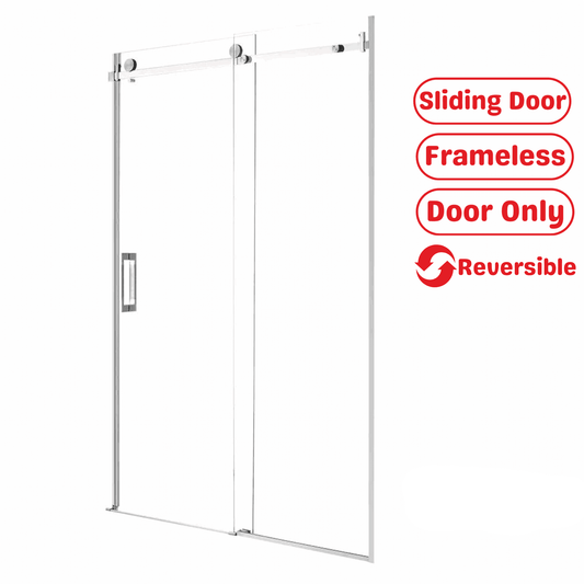 1200MM FRAMELESS SHOWER DOOR - CHROME | GLASS SLIDING DOOR NZ - The Tile Collection™
