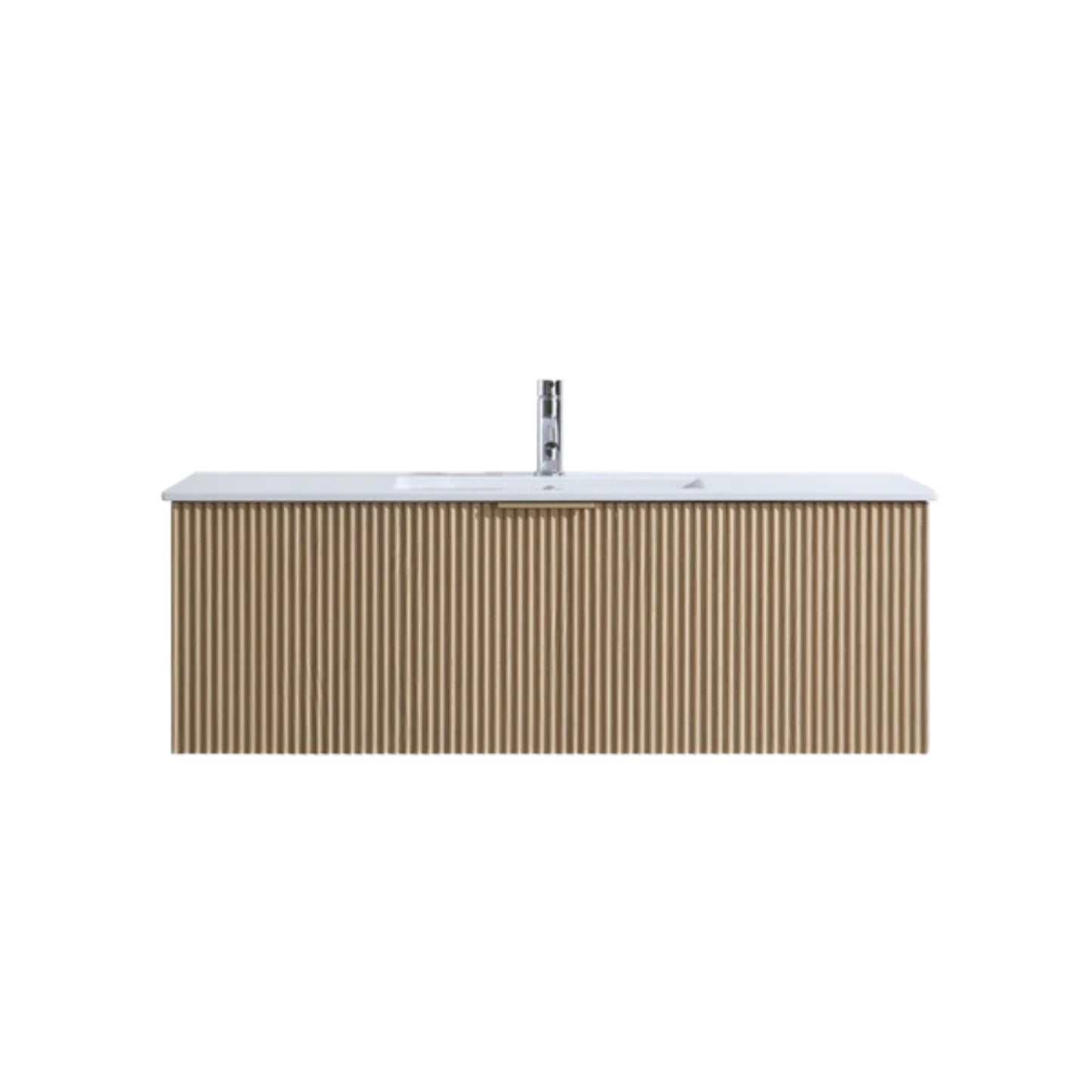 MEHER FLUTED OAK WALL HUNG VANITY | 1200MM | SINGLE BASIN | PLYWOOD