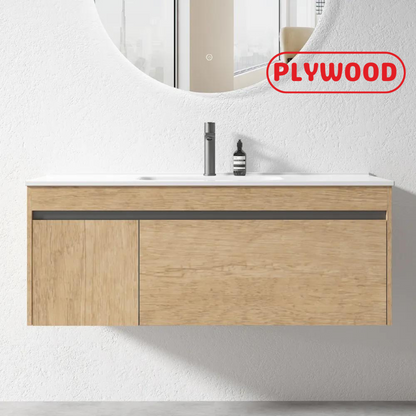 HONEY OAK WALL HUNG VANITY | 1200MM SINGLE BASIN VANITY | BC13 - The Tile Collection™