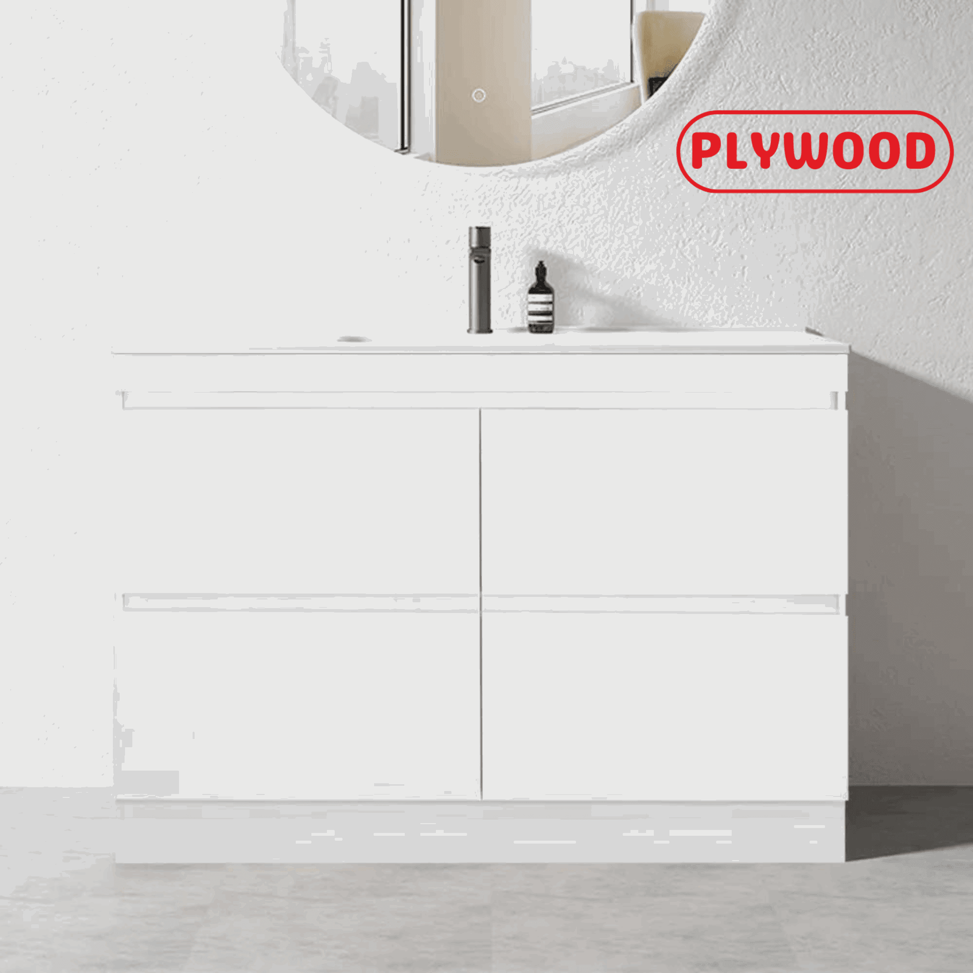 1200MM POLO GLOSS WHITE PLYWOOD FLOORSTANDING VANITY SINGLE BASIN - The Tile Collection™