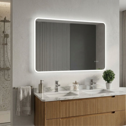 1200X750MM ZEPHYR LED MIRROR | DEMISTER | 3 COLOURS LIGHT | ROUND EDGES