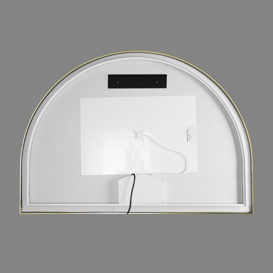 1200x850MM BRUSHED GOLD METAL FRAME ARCHED BACKLIT LED MIRROR | DEFOGGER | 3 COLOURS LIGHTS - The Tile Collection™