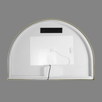 1200x850MM BRUSHED GOLD METAL FRAME ARCHED BACKLIT LED MIRROR | DEFOGGER | 3 COLOURS LIGHTS - The Tile Collection™