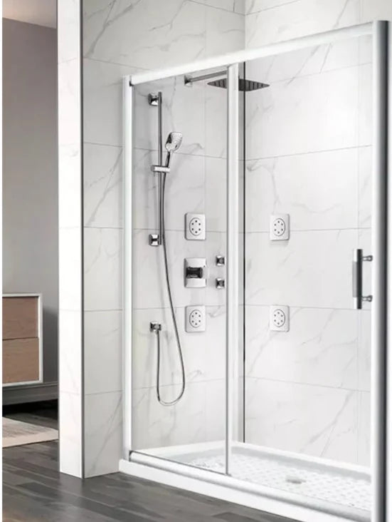 900X1200X900MM ALCOVE SHOWER ENCLOSURE WITH SLIDING DOOR - CHROME - The Tile Collection™