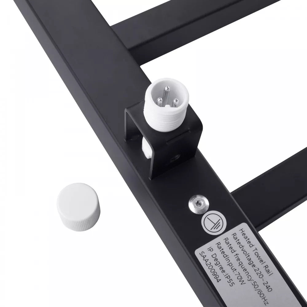 4 BAR SQUARE HEATED TOWEL RAIL ZNY 520H*500W*120D- MATTE BLACK