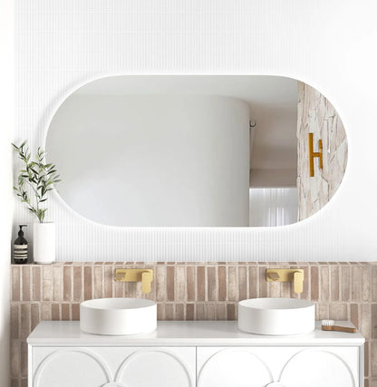 PREMIUM OVAL BACKLIT LED MIRROR 1400X700MM WITH DEMISTER - 3 COLOUR LIGHTS