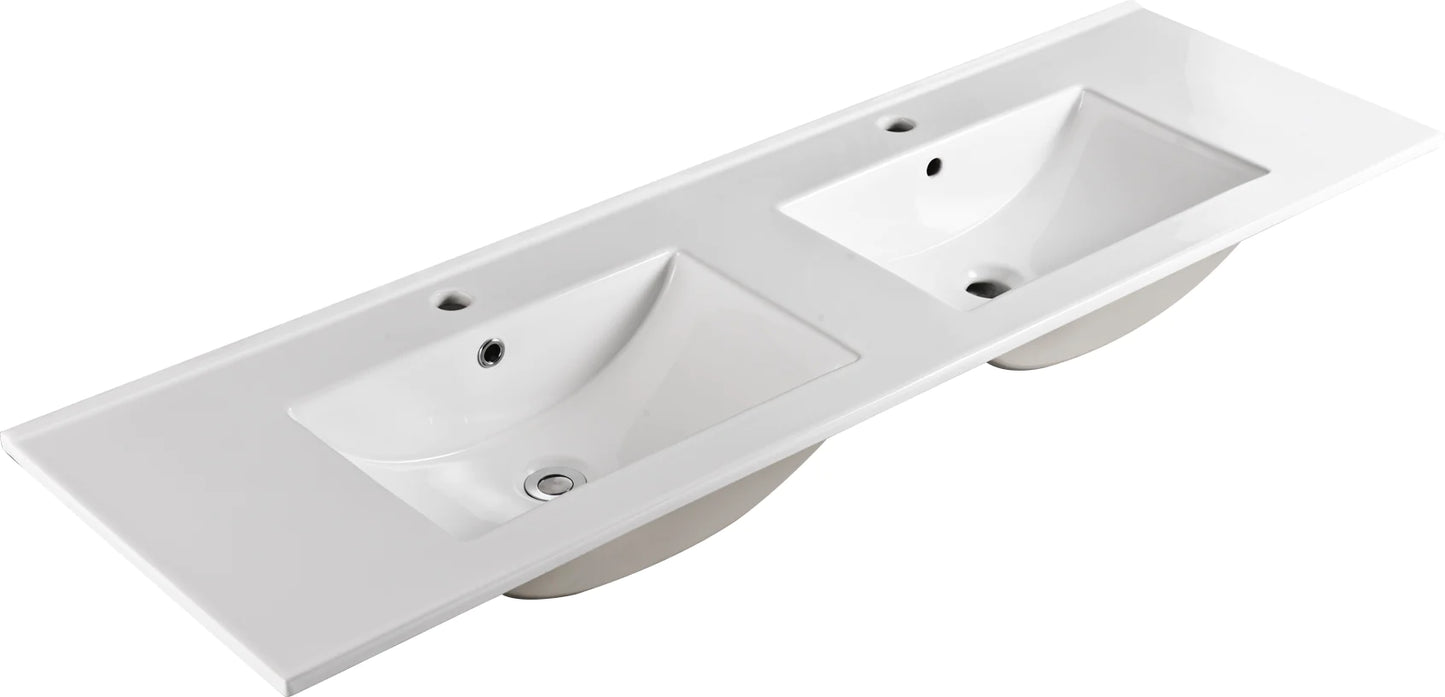 NELSON WALL HUNG VANITY | 1500MM | GLOSS WHITE | PLYWOOD| DOUBLE BASIN - The Tile Collection™