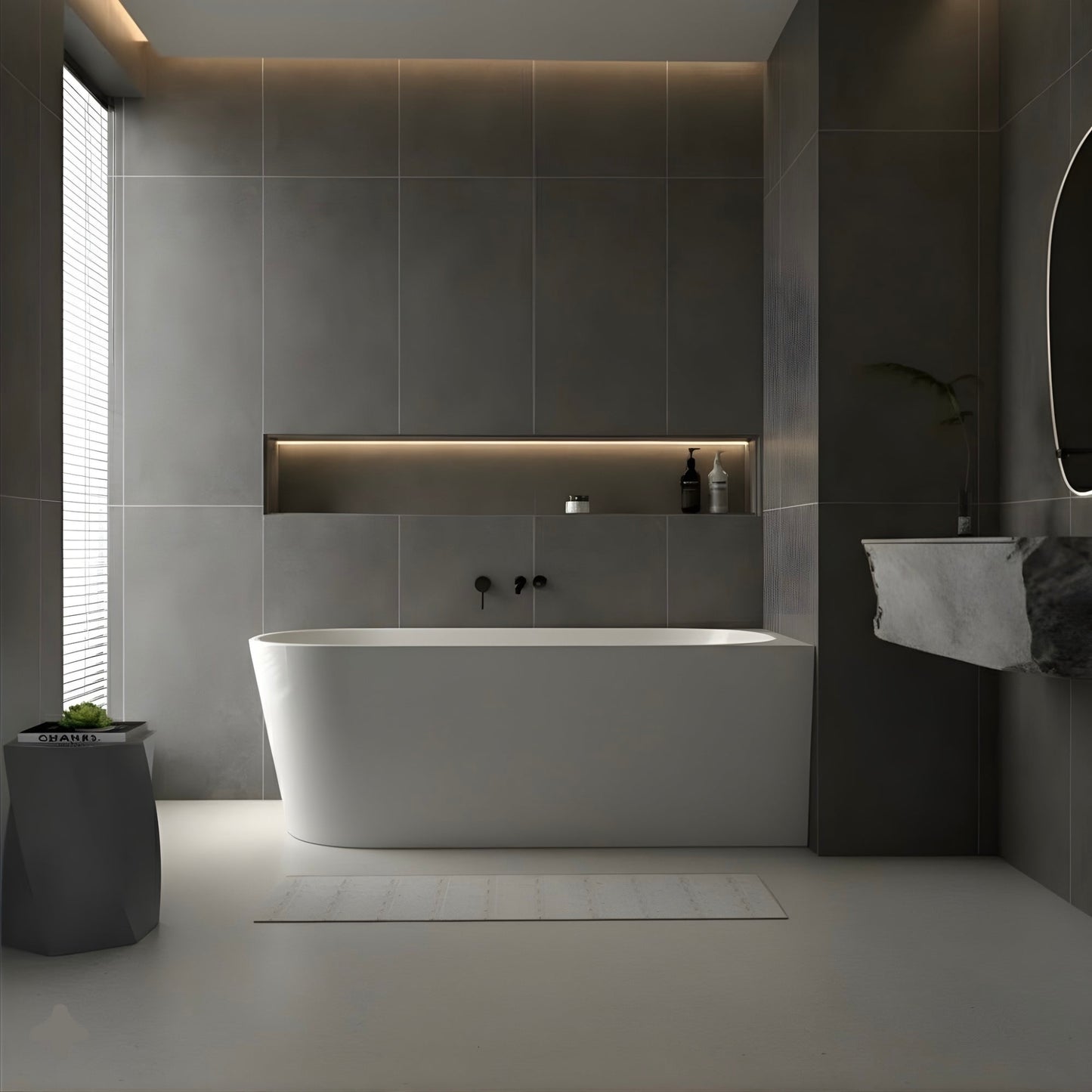 1700mm Right Corner Bath - FreestandingBath NZ