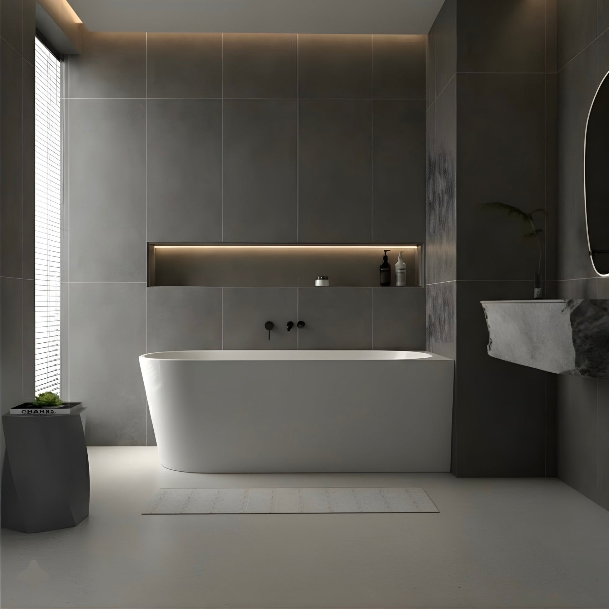 1700mm Right Corner Bath - FreestandingBath NZ
