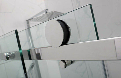1200MM FRAMELESS SHOWER DOOR - CHROME | GLASS SLIDING DOOR NZ - The Tile Collection™