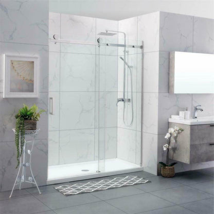 1200MM FRAMELESS SHOWER DOOR - CHROME | GLASS SLIDING DOOR NZ - The Tile Collection™