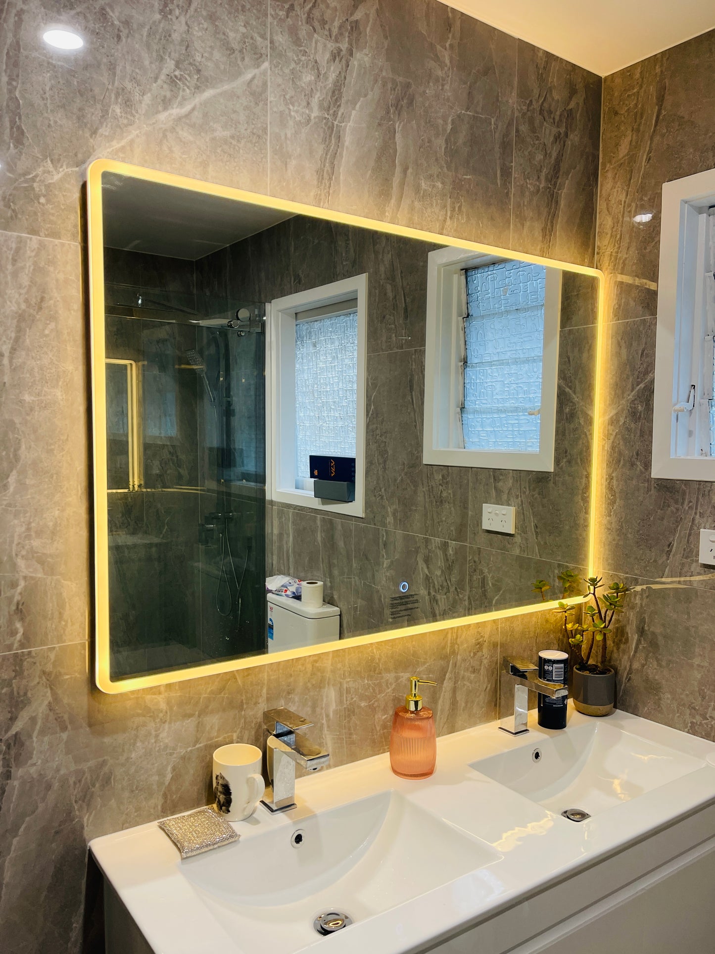 1200X800MM FRONT-LIT LED MIRROR  WITH DEMISTER DN | TOUCH CONTROL | 3 COLOUR TEMPERATURES