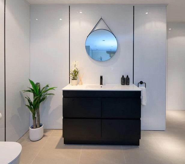 1200MM POLO DARK OAK PLYWOOD FLOORSTANDING VANITY SINGLE BASIN - The Tile Collection™