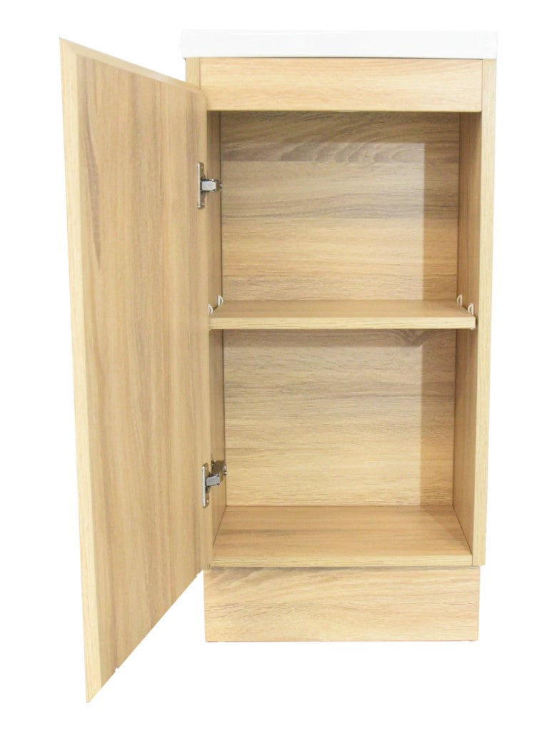 YOLO SLIM FLOOR STANDING VANITY | LIGHT OAK | 400MM | PLYWOOD - The Tile Collection™