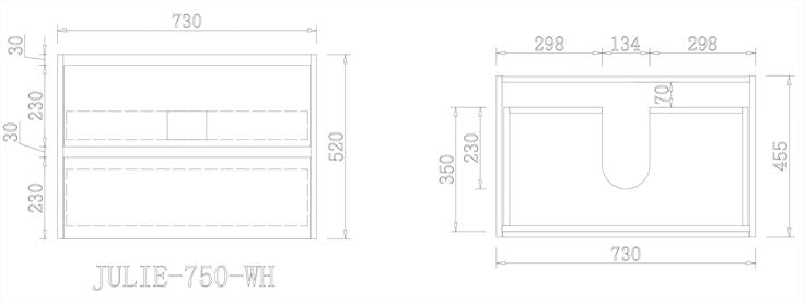 ASH GREY WALL HUNG VANITY | 750MM | PLYWOOD