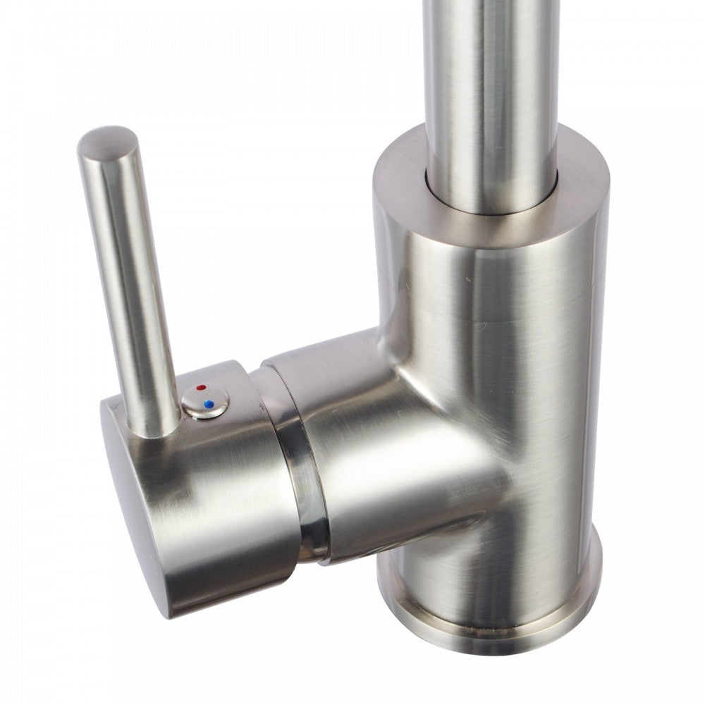 OPAL CLASSIC ROUND GOOSENECK KITCHEN SINK TAP - BRUSHED NICKEL - The Tile Collection™