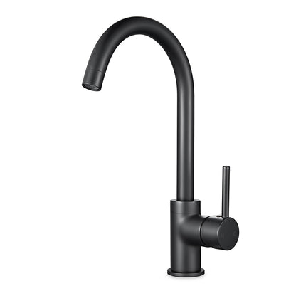 OPAL CLASSIC ROUND GOOSENECK KITCHEN SINK TAP - MATTE BLACK - The Tile Collection™