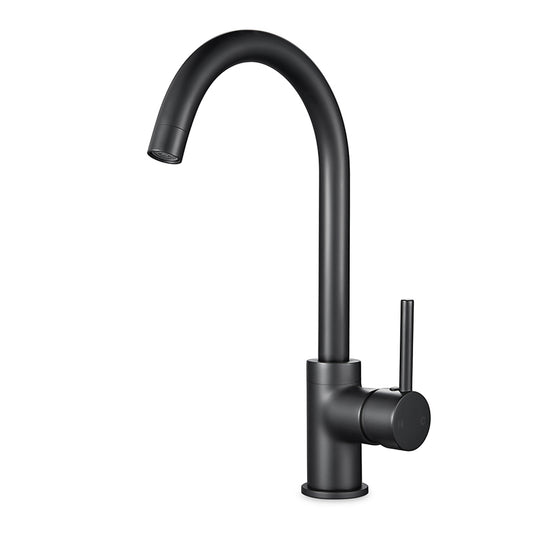 OPAL CLASSIC ROUND GOOSENECK KITCHEN SINK TAP - MATTE BLACK - The Tile Collection™