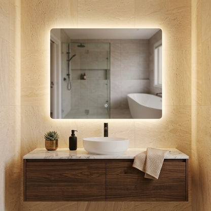 900X750MM RECTANGULAR BACKLIT LED MIRROR WITH DEMISTER DN | TOUCH CONTROL | 3 COLOUR TEMPERATURES