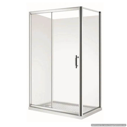 1100X750MM CHROME SLIDING DOOR SHOWER KIT - 2 SIDED - The Tile Collection™