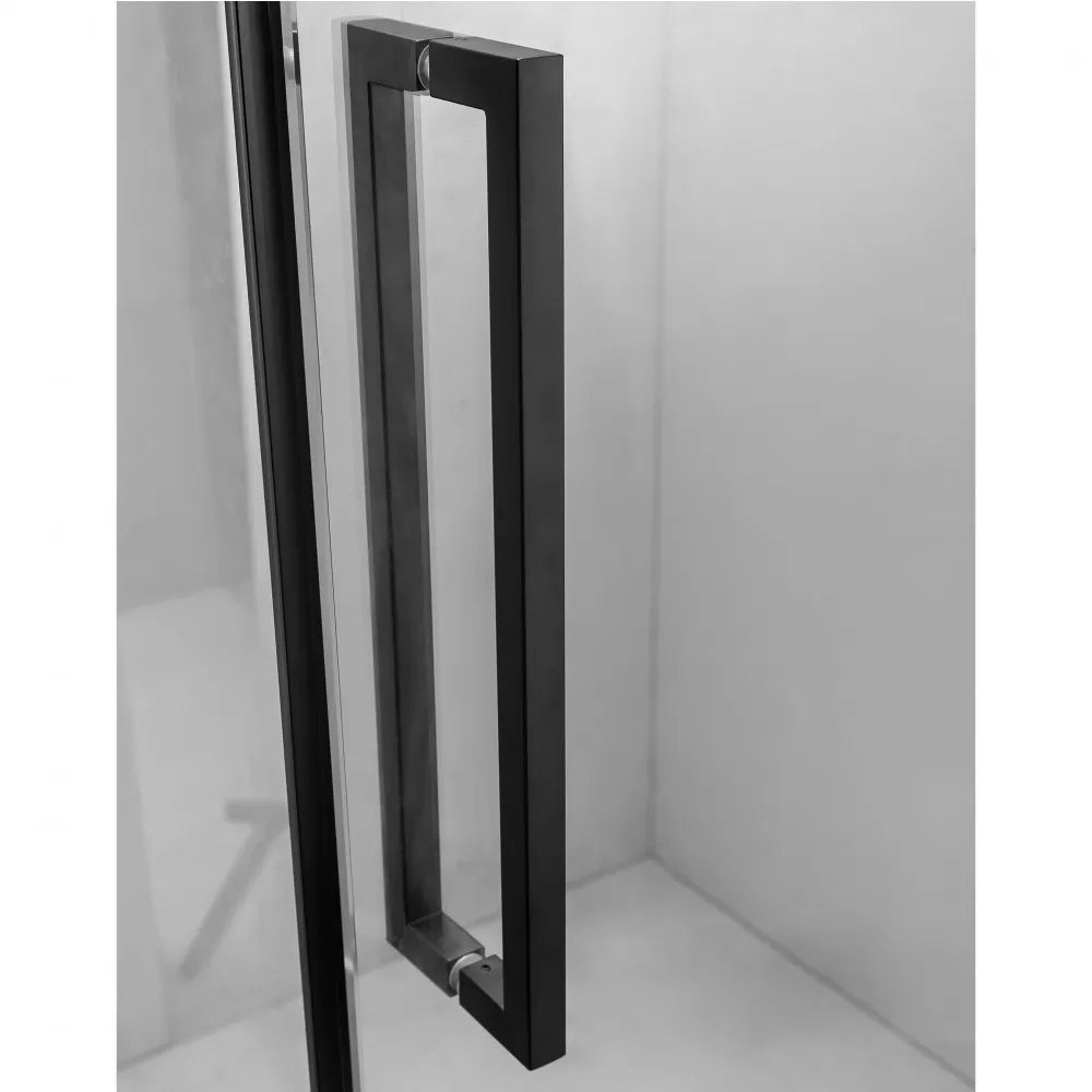 900X900MM SQUARE FRAMELESS SHOWER GLASS - BLACK