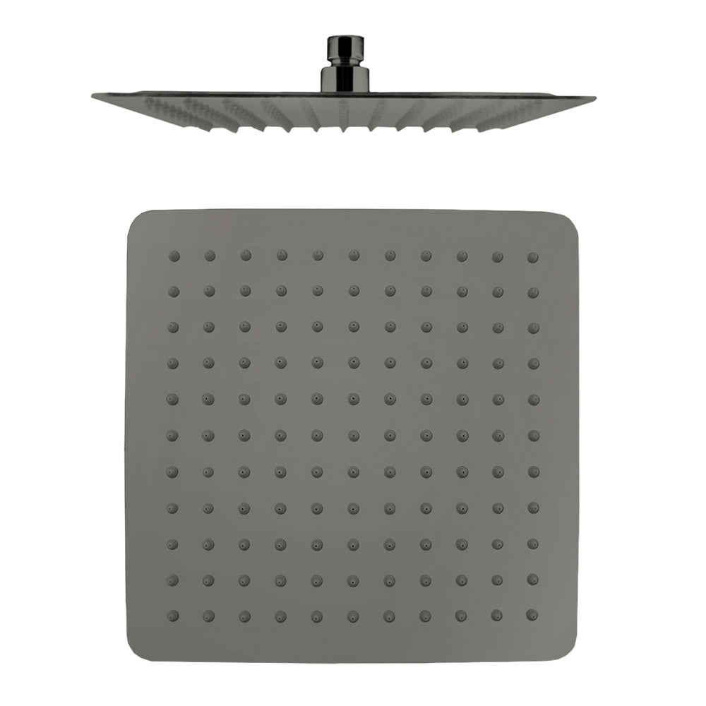 FUSION SQUARE ULTRA SLIM STAINLESS STEEL RAIN SHOWER HEAD - 4 COLOURS