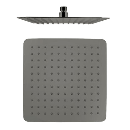 FUSION SQUARE ULTRA SLIM STAINLESS STEEL RAIN SHOWER HEAD - 4 COLOURS