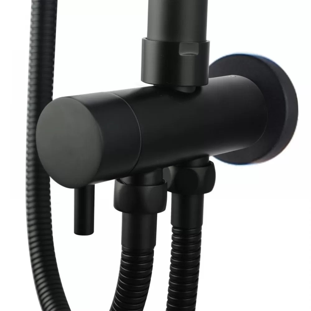 OPAL ROUND TWIN SHOWER COLUMN - MATTE BLACK