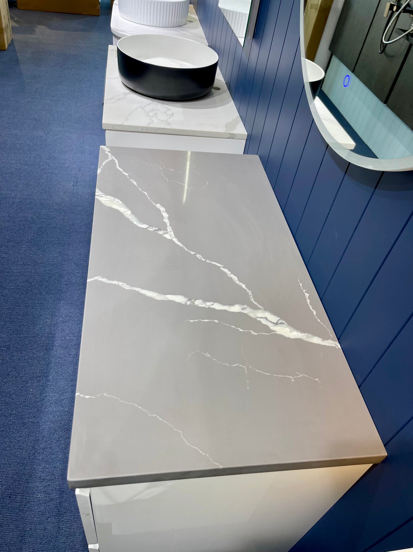 Calacatta Grey Marble Veined Vanity Benchtop NZ