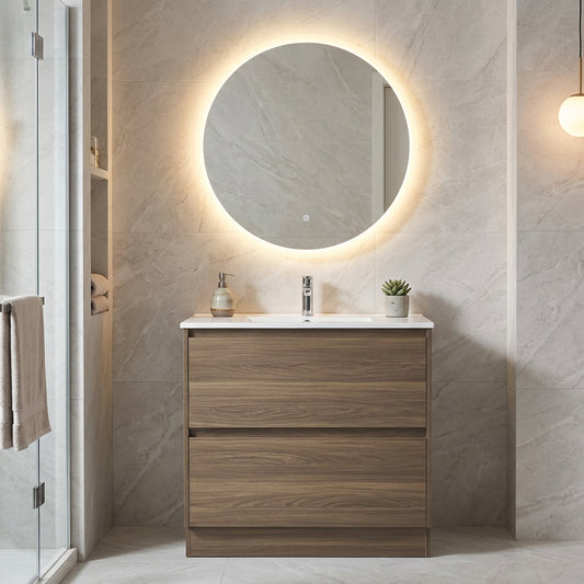 900MM  FLOOR STANDING PLYWOOD VANITY | ROSEWOOD