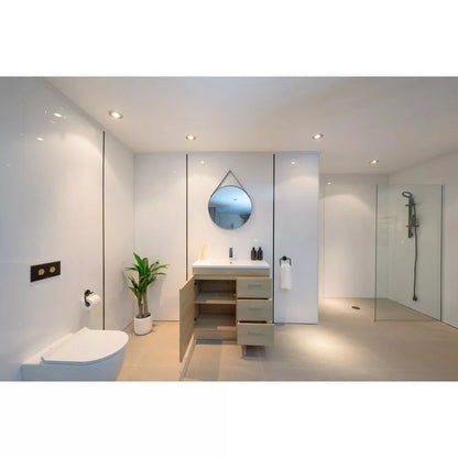 750MM MADRID LIGHT OAK  PLYWOOD FLOORSTANDING VANITY WITH CERAMIC TOP