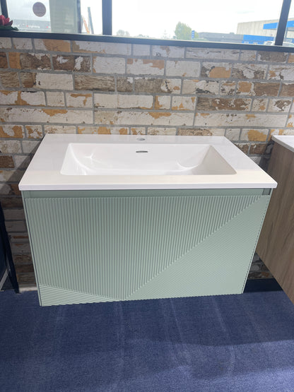 900MM SAGE GREEN WALL HUNG VANITY – PARALLEL AVO - MODERN FLOATING BATHROOM VANITY NZ