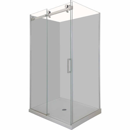 1200X900MM FRAMELESS SLIDING DOOR SHOWER ENCLOSURE KIT- CHROME - The Tile Collection™