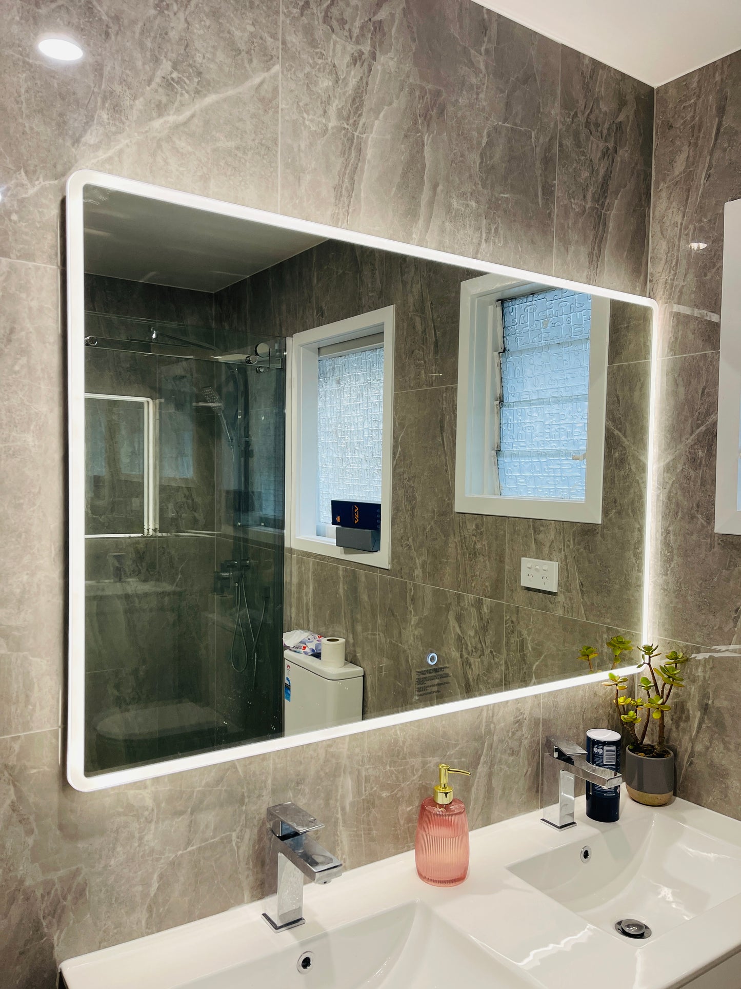 1200X800MM FRONT-LIT LED MIRROR  WITH DEMISTER DN | TOUCH CONTROL | 3 COLOUR TEMPERATURES