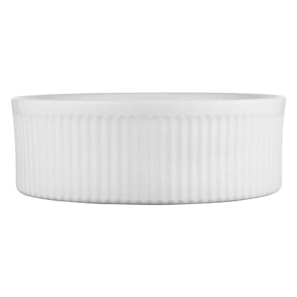 370MM FLUTED ROUND CERAMIC BASIN - GLOSS WHITE | COUNTERTOP BASIN NZ