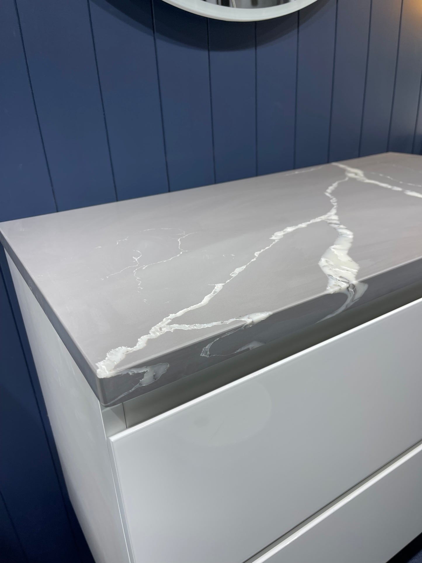 CALACATTA GREY ENGINEERED STONE VANITY BENCHTOP - CUSTOM SIZE